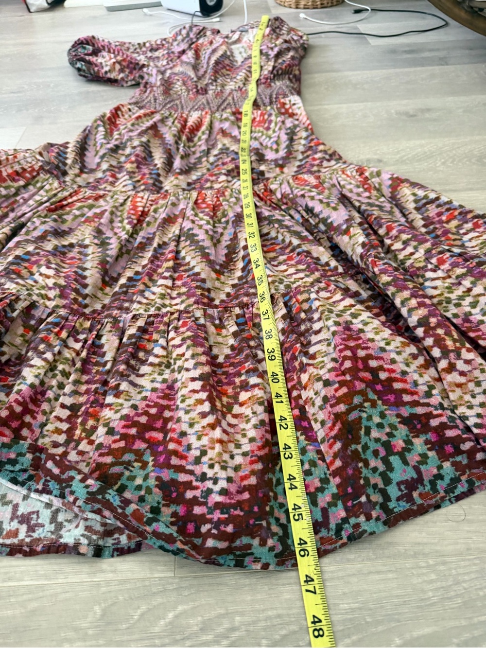 Anthropologie Smocked-Waist Midi Dress in Multicolor - Picture 5 of 9